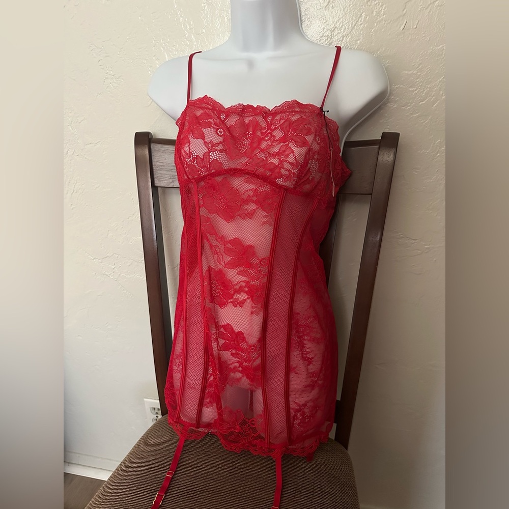 Victoria's Secret Red Lace Babydoll Chemise
